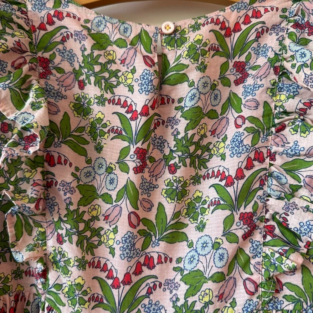 Girls Mini Boden Wildflower Tiered Dress - Picture 5 of 7